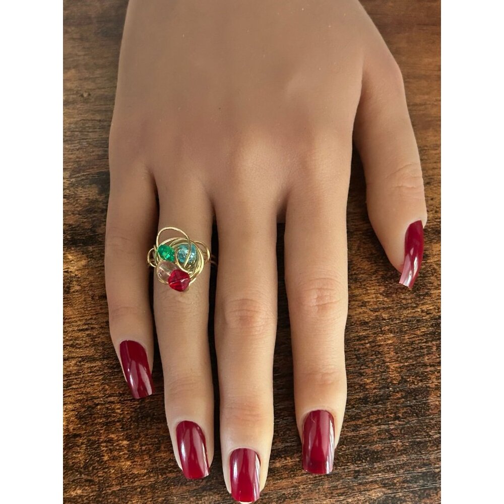Handmade Wire Stone Rings - Picture 4 of 6